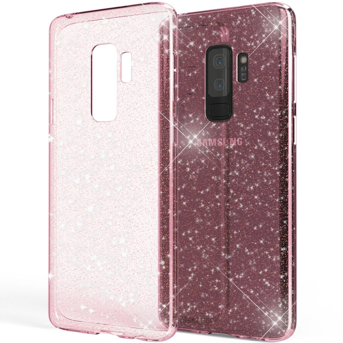 NALIA Glitzerhülle für Samsung Galaxy S9 Plus – Funkelndes Silikon Case – DAZZLIN (Transparent & Stoßfest) – Marke aus Berlin