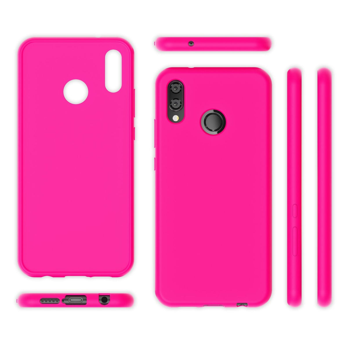 NALIA Neon Silikonhülle für Huawei P20 Lite – Soft-Touch & Signal-Neon – NEONSHOCK (Matte Schutzhülle) – Marke aus Berlin