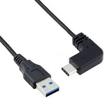 USB 3.1 Typ C Stecker 90° gewinkelt Winkel zu USB 3.0 Typ A Stecker Kabel Datenkabel Ladekabel 100 cm | System-S