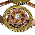 Steampunk Halskette mit Zahnräder Medaillon - 414013 | Bronze