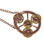 Steampunk Halskette mit Zahnräder Medaillon - 414013 | Bronze