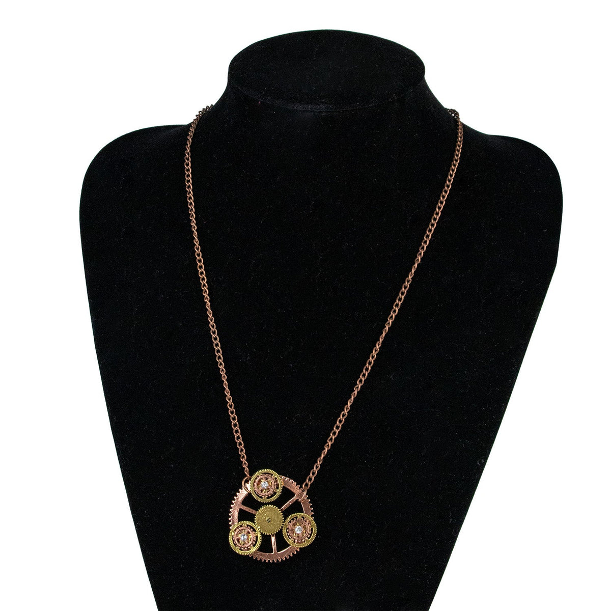Steampunk Halskette mit Zahnräder Medaillon - 414013 | Bronze
