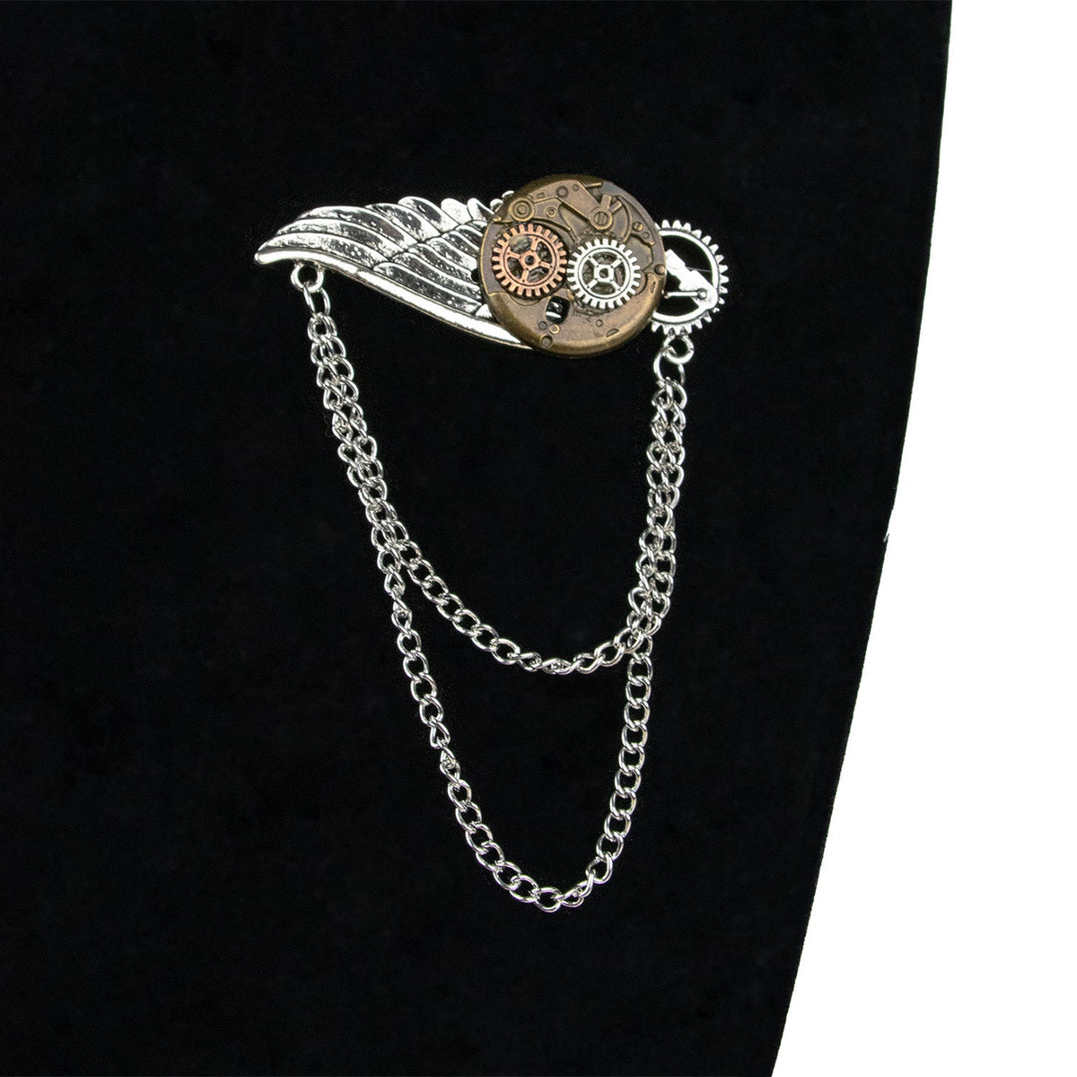 Flügel Brosche zum Steampunk Kostüm - 414014 | Bronze