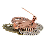 Zahnräder Brosche zum Steampunk Kostüm - 414015 | Bronze