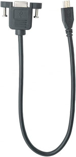 USB 2.0 Kabel 30cm Typ B Buchse zu Micro Stecker mit Schraube in Schwarz | System-S