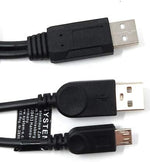 USB 2.0 Y Kabel 25cm Typ A Stecker zu Typ A und Micro B Stecker Adapter Schwarz | System-S