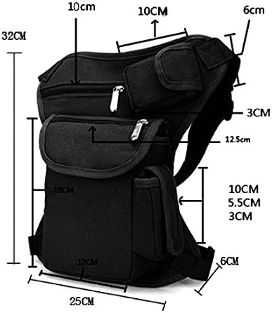 Multi Beintasche Tasche Hüfttasche Gürteltasche Beinbeutel Hip Bag in Schwarz | System-S