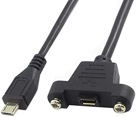 Micro USB Panel Mount Micro USB Stecker zu Micro USB Buchse mit Screw Nuts 50cm | System-S