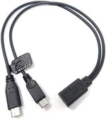 USB 3.1 Y Kabel 25 cm Typ C Buchse zu Typ C und 2.0 Micro B Stecker | System-S