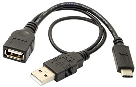 OTG Kabel USB 2.0 Type A zu USB 3.1 Type C und USB 2.0 Type A 35 cm | System-S