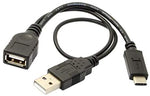 OTG Kabel USB 2.0 Type A zu USB 3.1 Type C und USB 2.0 Type A 35 cm | System-S