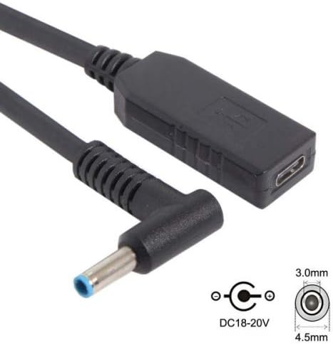 USB 3.1 Kabel 23cm Typ C Buchse zu DC 20V 4,5 x 3,0 mm Stecker Ladekabel | System-S