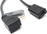 USB 3.1 Kabel 25 cm Typ C Buchse zu Micro B Stecker Winkel Adapter in Schwarz | System-S