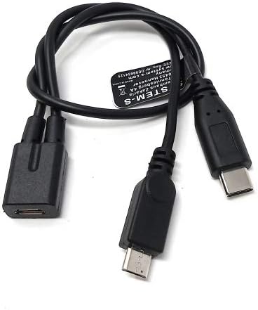 USB 2.0 Y Kabel 25 cm Micro B Buchse zu Typ C und Micro B Stecker | System-S