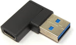 USB 3.1 Adapter Typ C Buchse zu 3.0 Typ A Stecker Winkel Kabel in Schwarz | System-S
