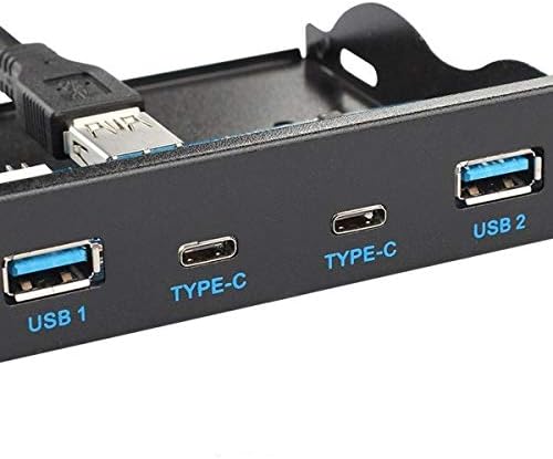 USB HUB 2x Typ A 3.0 und 2x Typ C 3.1 Panel Mount zum Motherboard 20poliges Anschlusskabel für 3,5"-Diskettenschacht | System-S