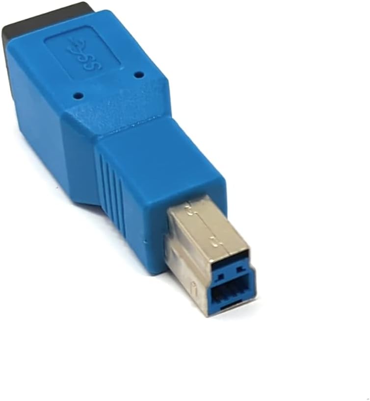 USB 3.0 Adapter Typ A Stecker zu Typ B Buchse Kabel in Blau | System-S
