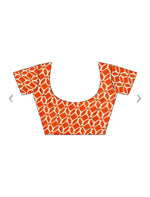 Orange & White Saree