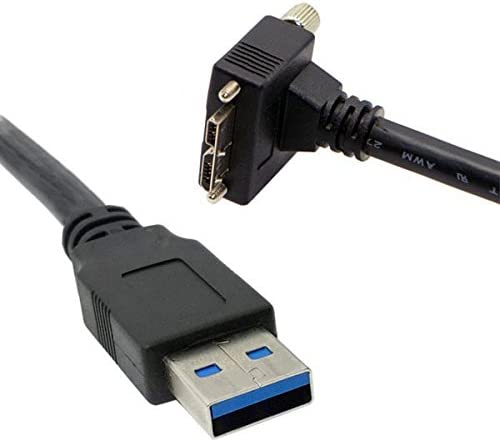 USB 3.0 Kabel 5 m Typ A Stecker zu 3.0 Micro B Stecker Winkel Schraube | System-S