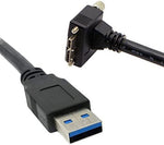 USB 3.0 Kabel 5 m Typ A Stecker zu 3.0 Micro B Stecker Winkel Schraube | System-S