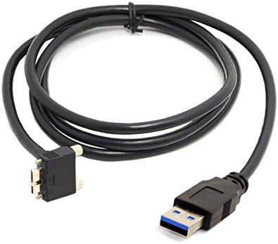 USB 3.0 A (male) zu Micro USB 3.0 (male) Aufwärts gewinkelt 120cm high speed Datenkabel Ladekabel mit Feststellschraube für Nikon D800 D800E D810 | System-S