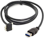 USB 3.0 A (male) zu Micro USB 3.0 (male) Aufwärts gewinkelt 120cm high speed Datenkabel Ladekabel mit Feststellschraube für Nikon D800 D800E D810 | System-S
