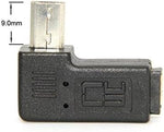 90° grad Links gewinkelt Winkelstecker Micro USB auf Micro USB Adapter OTG Host Cable Flash Drive Verbindung für Smartphone Handy Tablet PC | System-S