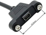 Mini USB Panel Mount Mini USB Stecker zu Mini USB Buchse mit Screw Nuts 50cm | System-S