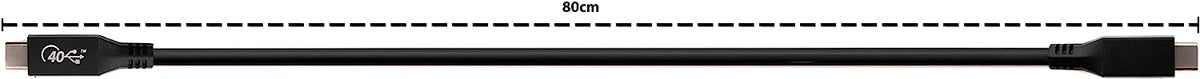 USB4 USB Kabel 80 cm Typ C Stecker zu Stecker 40 Gbit/s USB 4.0 in Schwarz | System-S