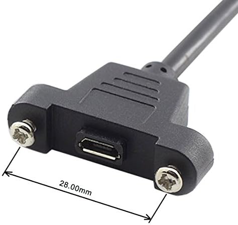 Micro USB Panel Mount Micro USB Stecker zu Micro USB Buchse mit Screw Nuts 50cm | System-S
