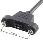 Micro USB Panel Mount Micro USB Stecker zu Micro USB Buchse mit Screw Nuts 50cm | System-S