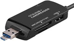3in1 USB 3.1 Type C zu TF SD Card USB Typ A und Micro-USB Card Reader Kartenleser OTG Adapter in Schwarz | System-S