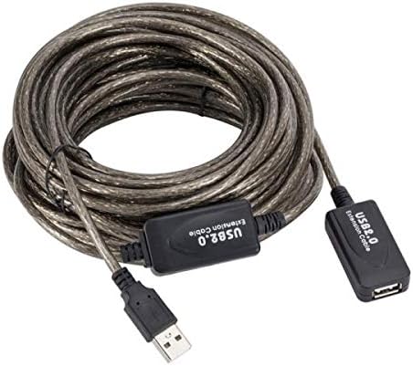USB 2.0 Kabel 15 m Typ A Stecker zu Buchse Kabel in Grau | System-S