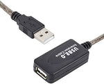 USB 2.0 Kabel 15 m Typ A Stecker zu Buchse Kabel in Grau | System-S