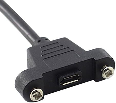 Micro USB Panel Mount Micro USB Stecker zu Micro USB Buchse mit Screw Nuts 50cm | System-S