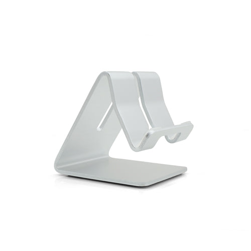 Metall Halter Ständer Stand in Silber für Handy Smartphone E-Book Reader Tablet PC | System-S