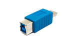 USB 3.0 Adapter Typ B Stecker zu A Stecker Kabel 5 Gbit/s 100W in Blau | System-S