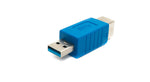 USB 3.0 Adapter Typ B Stecker zu A Stecker Kabel 5 Gbit/s 100W in Blau | System-S