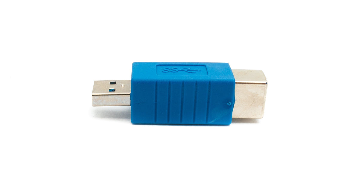 USB 3.0 Adapter Typ B Stecker zu A Stecker Kabel 5 Gbit/s 100W in Blau | System-S