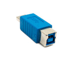 USB 3.0 Adapter Typ B Stecker zu A Stecker Kabel 5 Gbit/s 100W in Blau | System-S