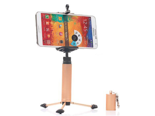 Mini Stativ Halterung Tripod Schlüsselanhänger für Smartphones und Kameras | System-S