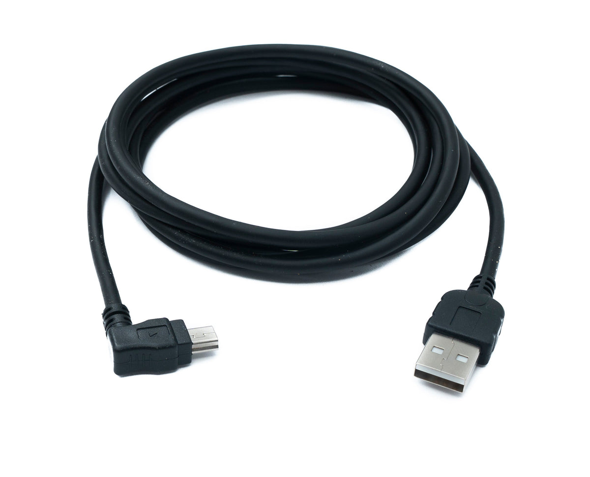 USB 2.0 Kabel 200 cm Mini B Stecker zu A Stecker Winkel in Schwarz | System-S