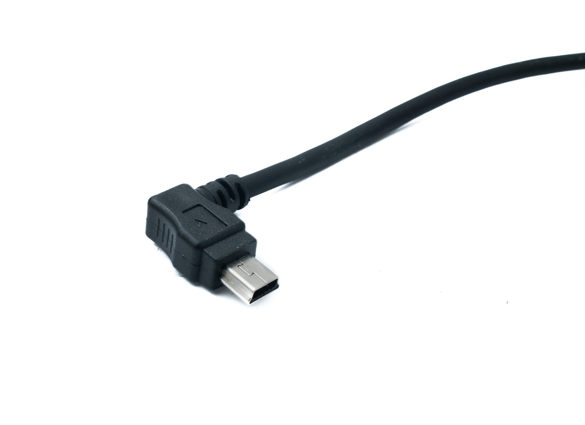 USB 2.0 Kabel 200 cm Mini B Stecker zu A Stecker Winkel in Schwarz | System-S