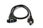 USB 3.0 Kabel 50 cm Typ B Stecker zu Buchse Schraube in Schwarz | System-S