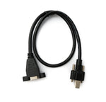USB 3.0 Kabel 50 cm Typ B Stecker zu Buchse Schraube in Schwarz | System-S