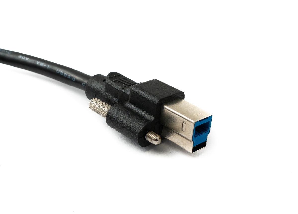 USB 3.0 Kabel 50 cm Typ B Stecker zu Buchse Schraube in Schwarz | System-S