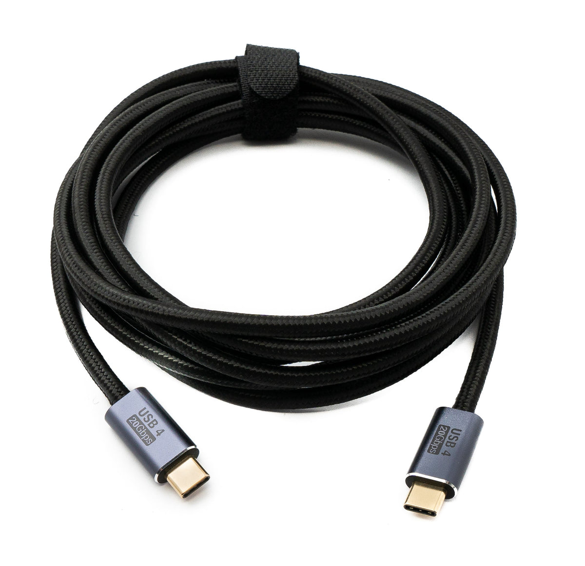 USB4 USB Kabel 300 cm Typ C Stecker zu Stecker 20 Gbit/s USB 4.0 geflochten Schwarz | System-S