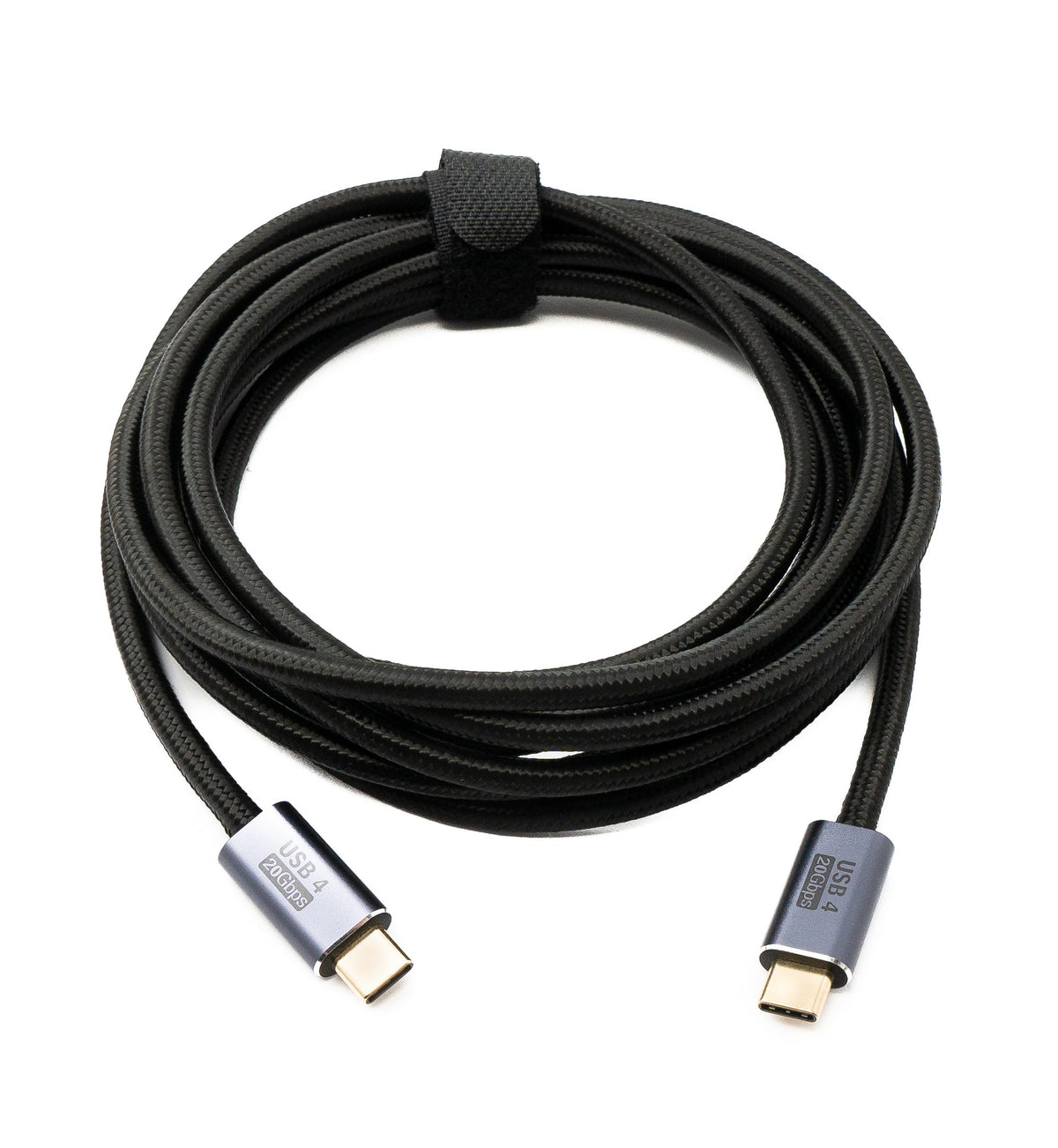 USB4 USB Kabel 300 cm Typ C Stecker zu Stecker 20 Gbit/s USB 4.0 geflochten Schwarz | System-S