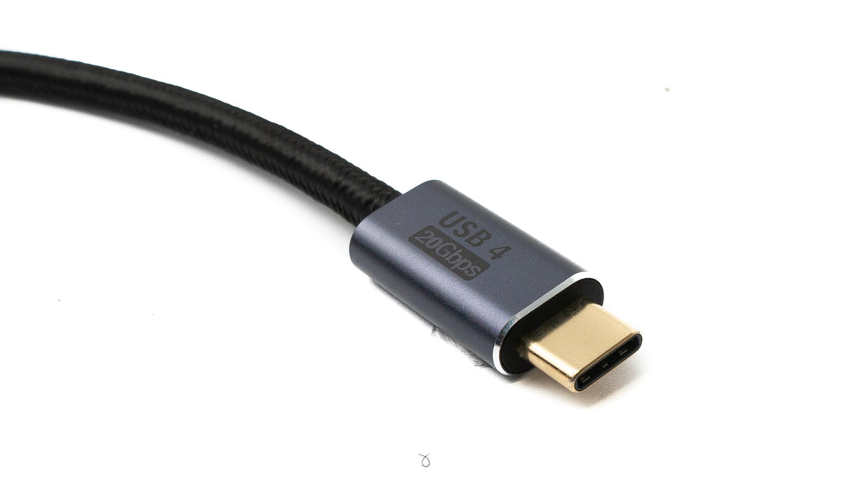 USB4 USB Kabel 300 cm Typ C Stecker zu Stecker 20 Gbit/s USB 4.0 geflochten Schwarz | System-S