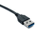 USB 3.0 Kabel 100 cm Typ A Stecker zu Stecker Adapter Winkel in Schwarz | System-S